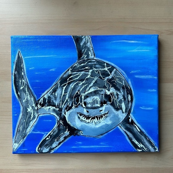 Original “Sharky” Acrylic  Painting on Canvas - Picture 3 of 5